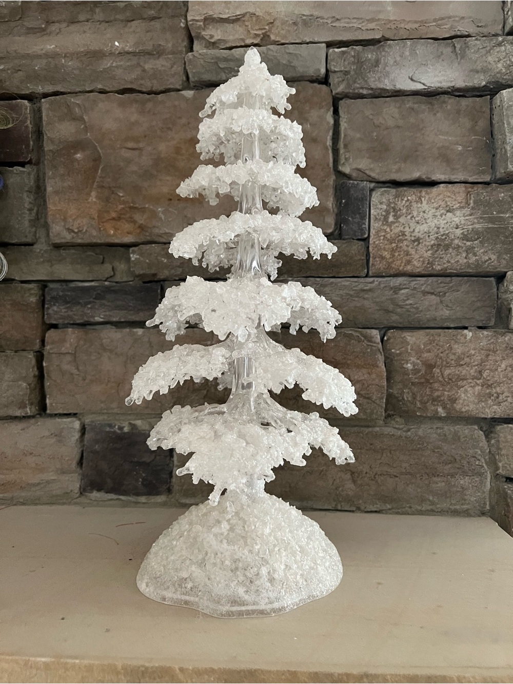 Vintage 16” Ice snow Covered white Acrylic Holiday  Christmas Tree